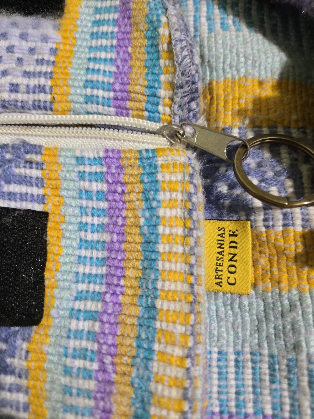 Artesanías Conde Handwoven Cotton Backpack Boho Festival Travel Full Size Stripe